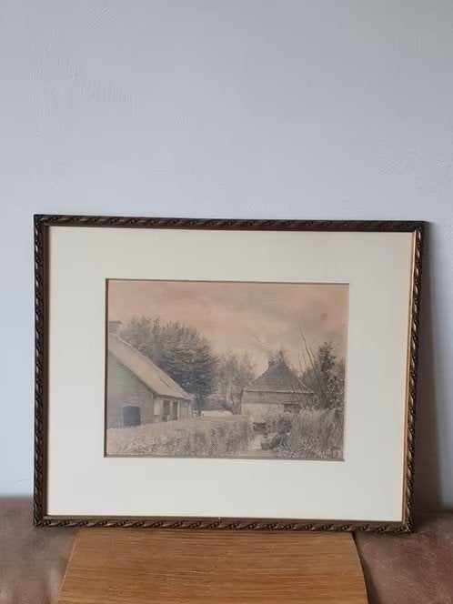 Orig grafiet tekening Cornelis Stroo Hilversum, Ophalen