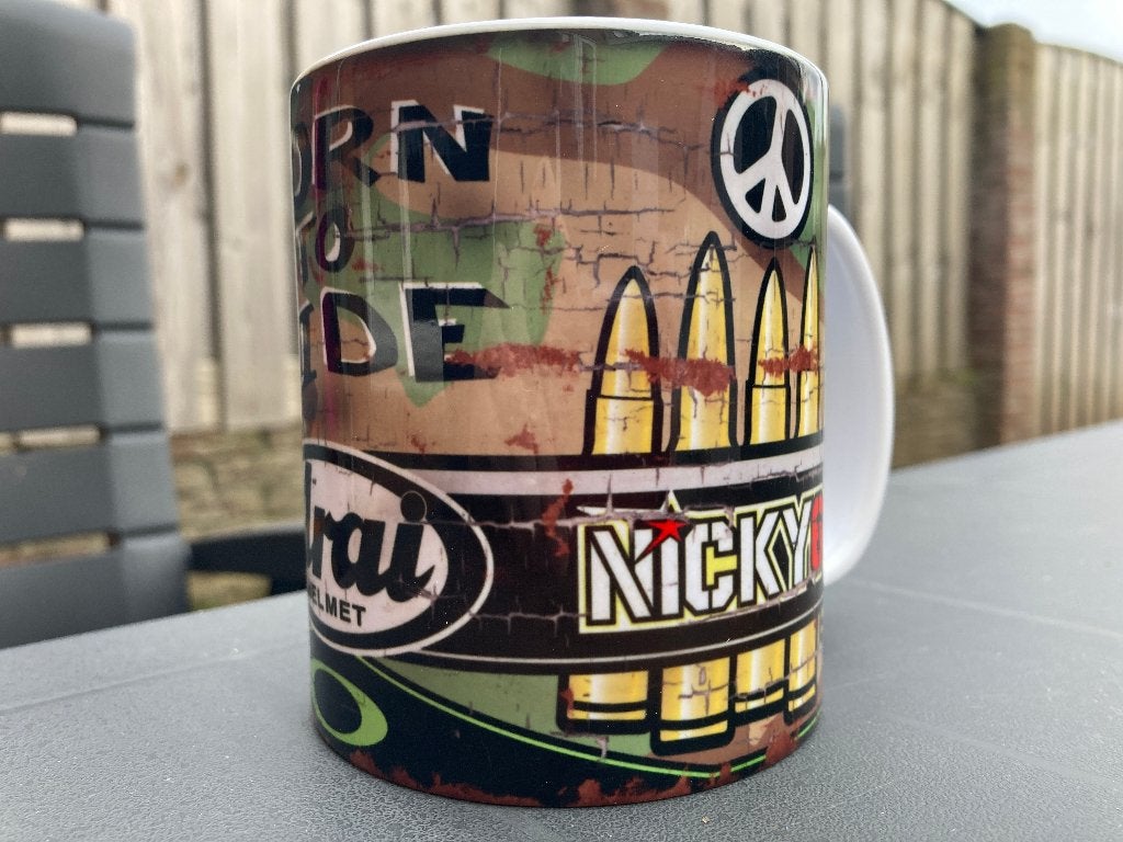 ✅ Nicky Hayden Helmet mok Vintage olie Motorsport MotoGP, Ophalen of Verzenden, Nieuw, Motoren