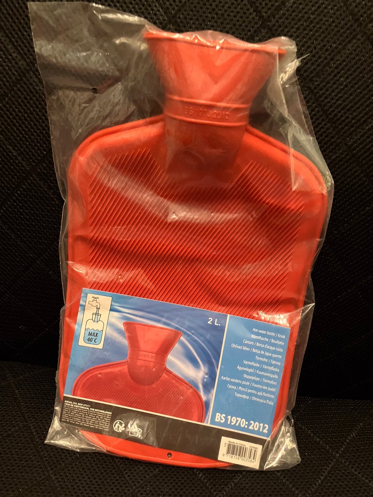 Nieuw=rode rubberen kruik=heet eater kruik=2 liter, Ophalen of Verzenden, Nieuw