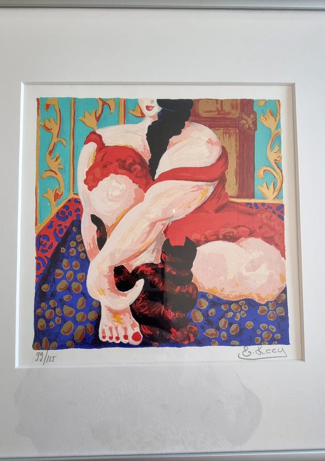 Ingelijste zeefdruk van Engelien Kooy - 3 stuks, Antiek en Kunst, Kunst | Schilderijen | Klassiek, Portret of Personen, Ophalen of Verzenden
