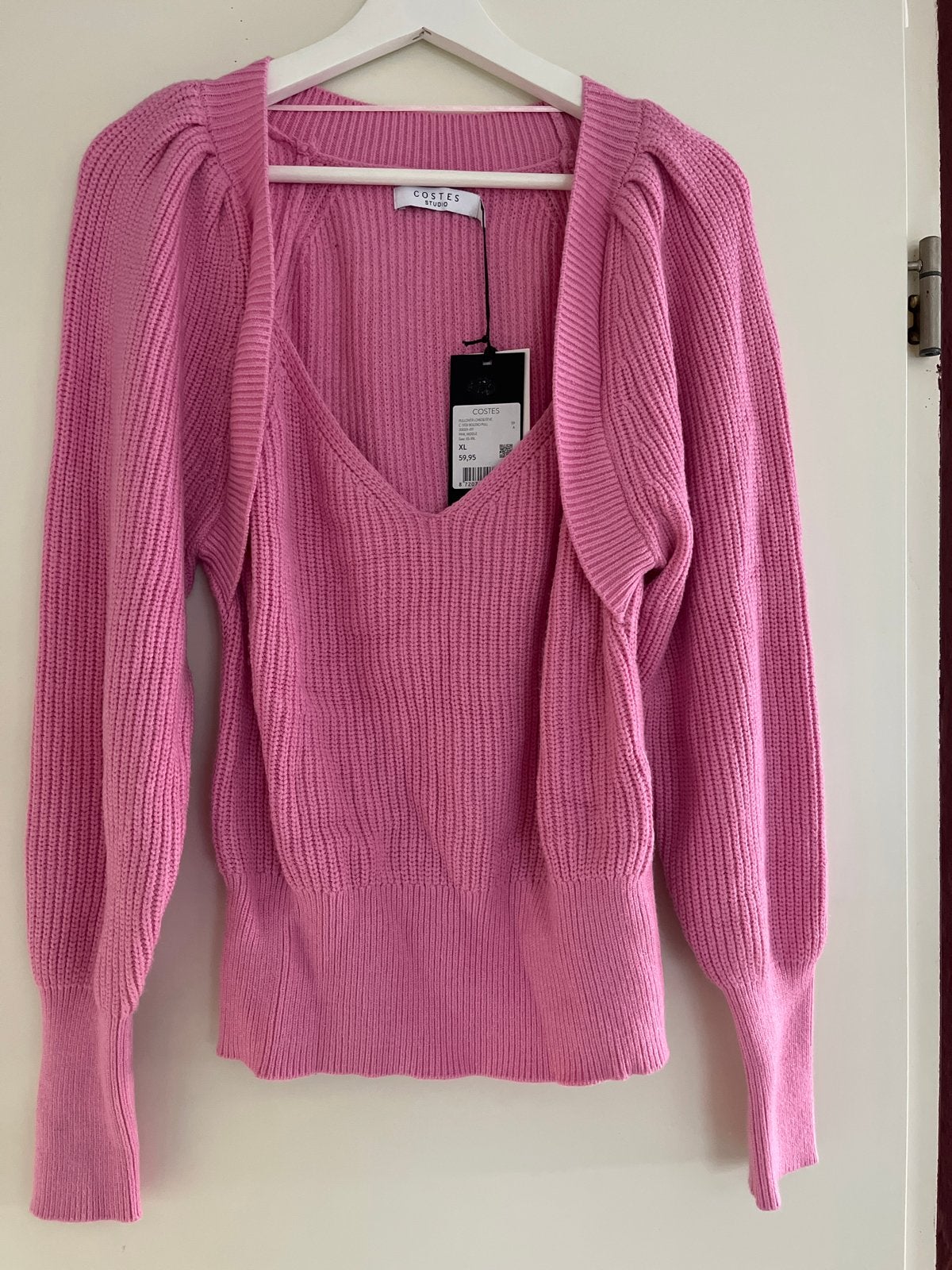 Costes Studio roze gebreide trui met pofmouwen - Nieuw, Ophalen of Verzenden, Nieuw, Maat 46/48 (XL) of groter, Roze