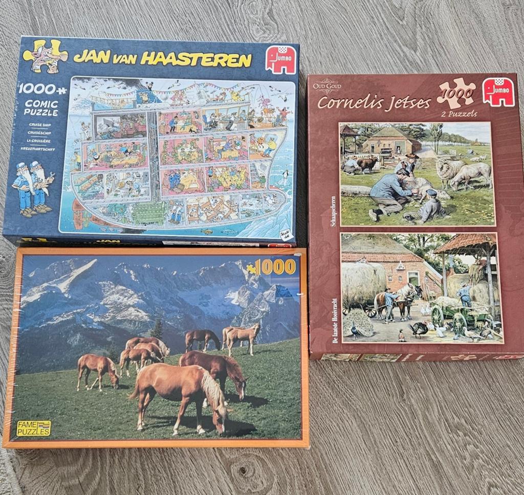 3x  puzzels: Jan van Haasteren, Cornelis Jetses,, Ophalen of Verzenden
