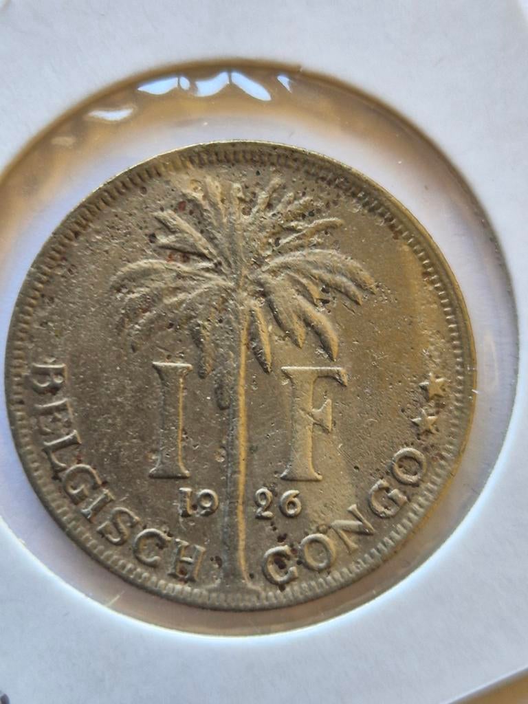 1 franc Belgisch Congo 1926, Postzegels en Munten, Munten | Afrika, Verzenden, Overige landen