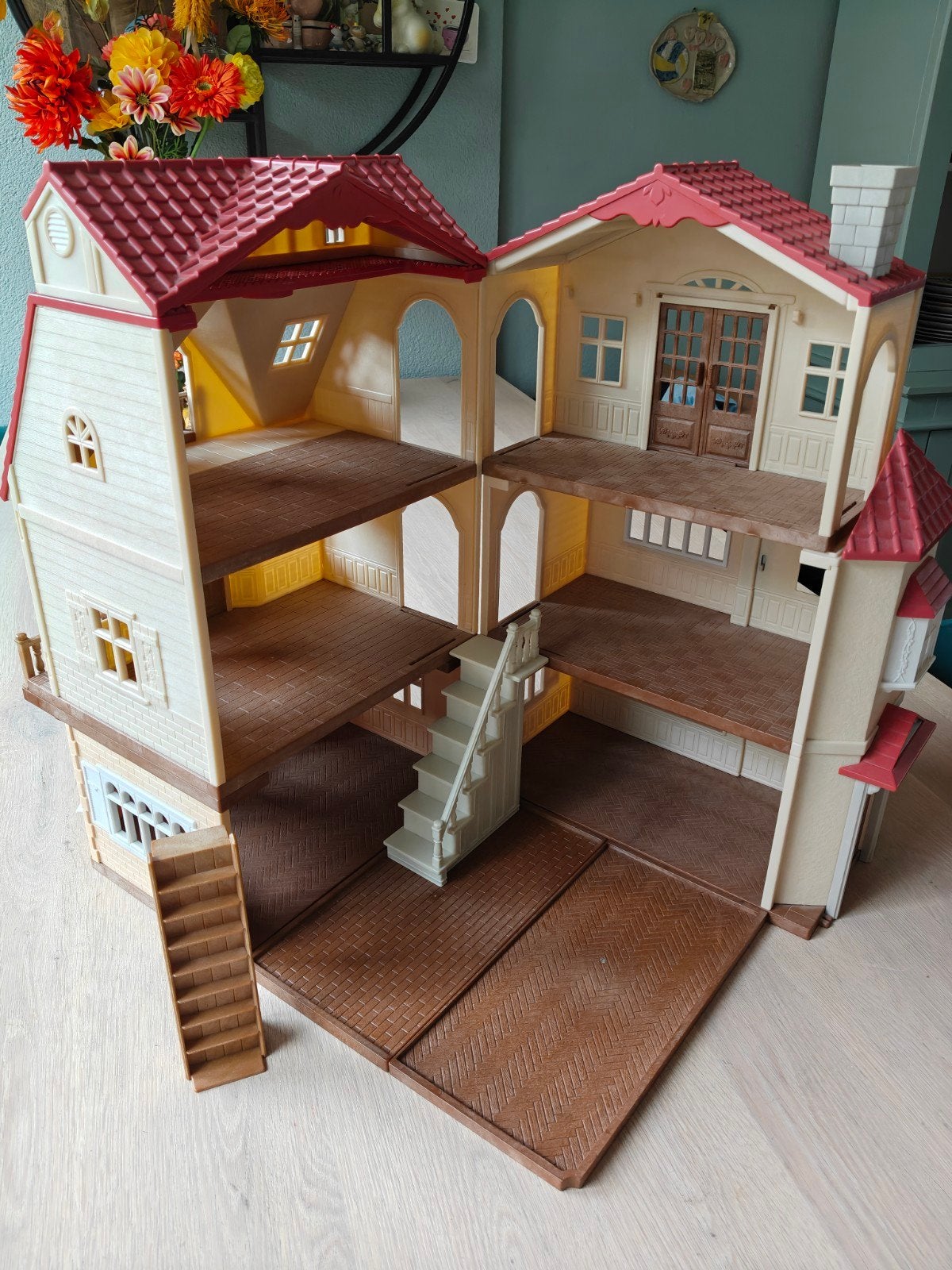 sylvanian huis poppenhuis starterset en familiehuis, Kinderen en Baby's, Ophalen of Verzenden, Gebruikt, Poppenhuis