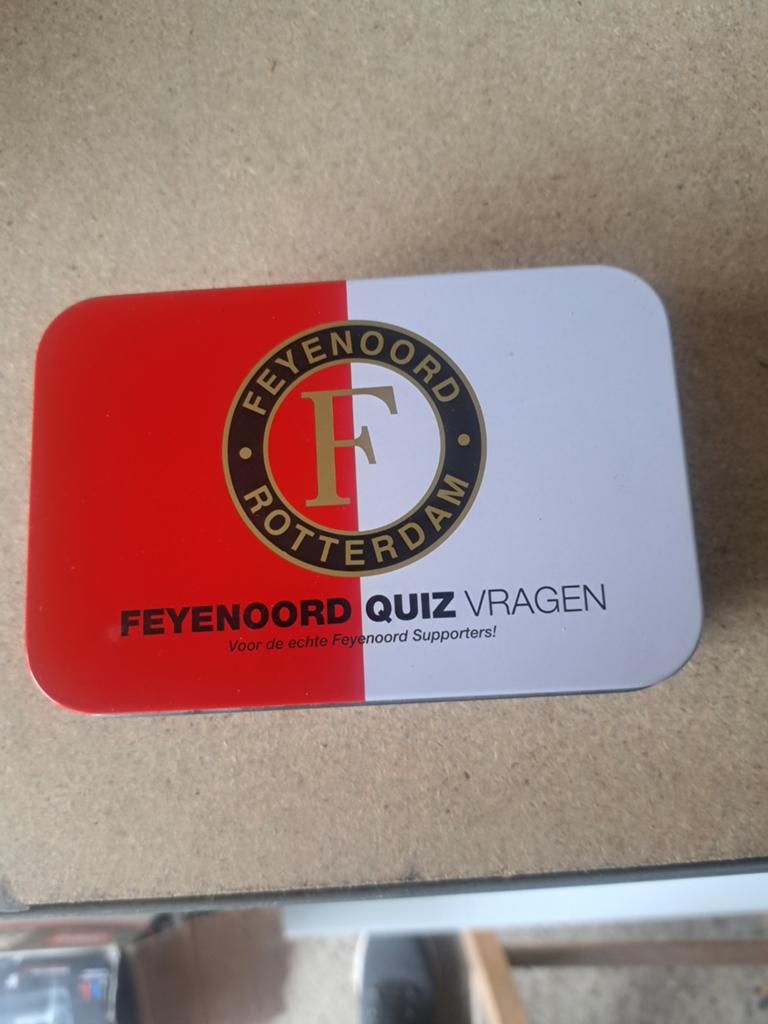 Feijenoord kwisvragen in blik., Ophalen of Verzenden