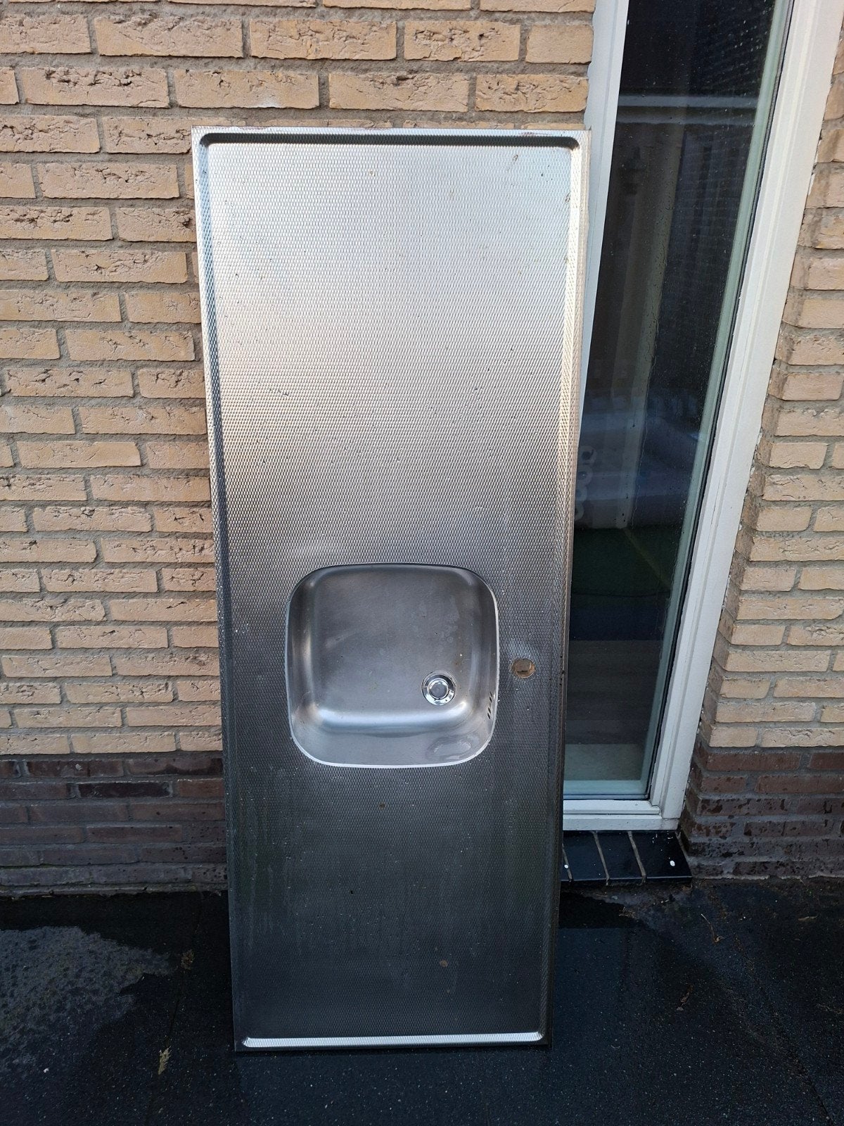 Aluminium aanrechtblad met spoelbak, Ophalen of Verzenden