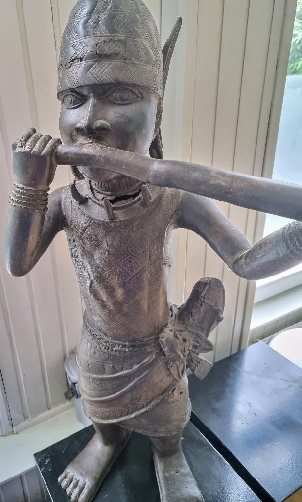 Etnografica, Afrika, Benin Brons, Fluitist, ca 1700, Ophalen