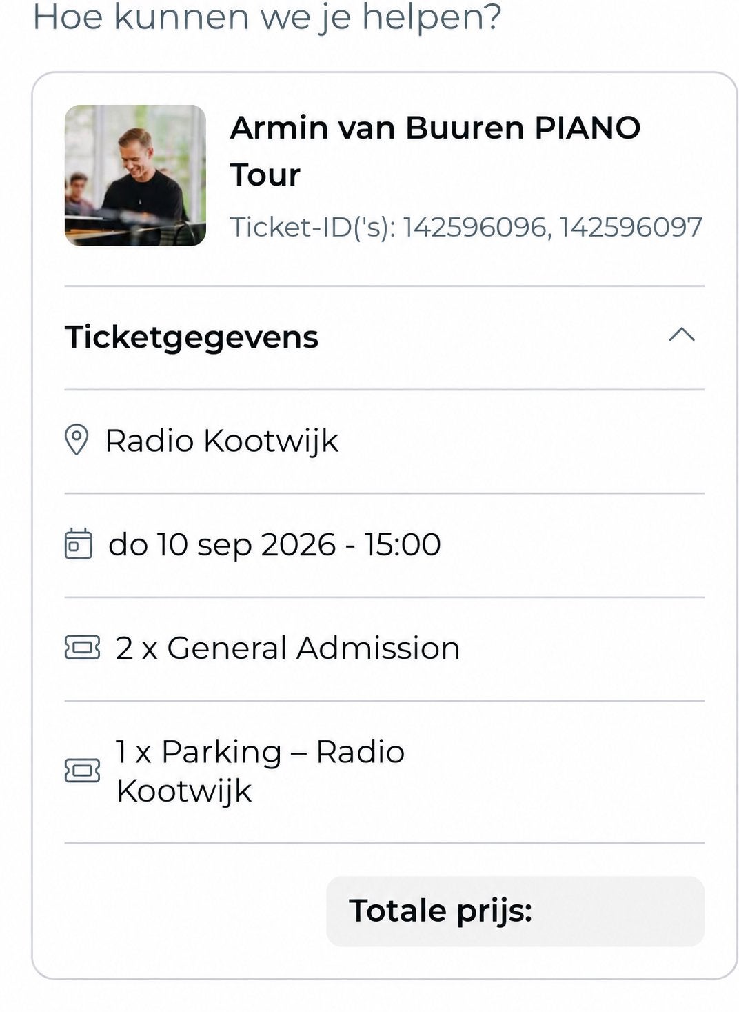 Armin van Buuren Piano Radio Kootwijk, Twee personen, Maart