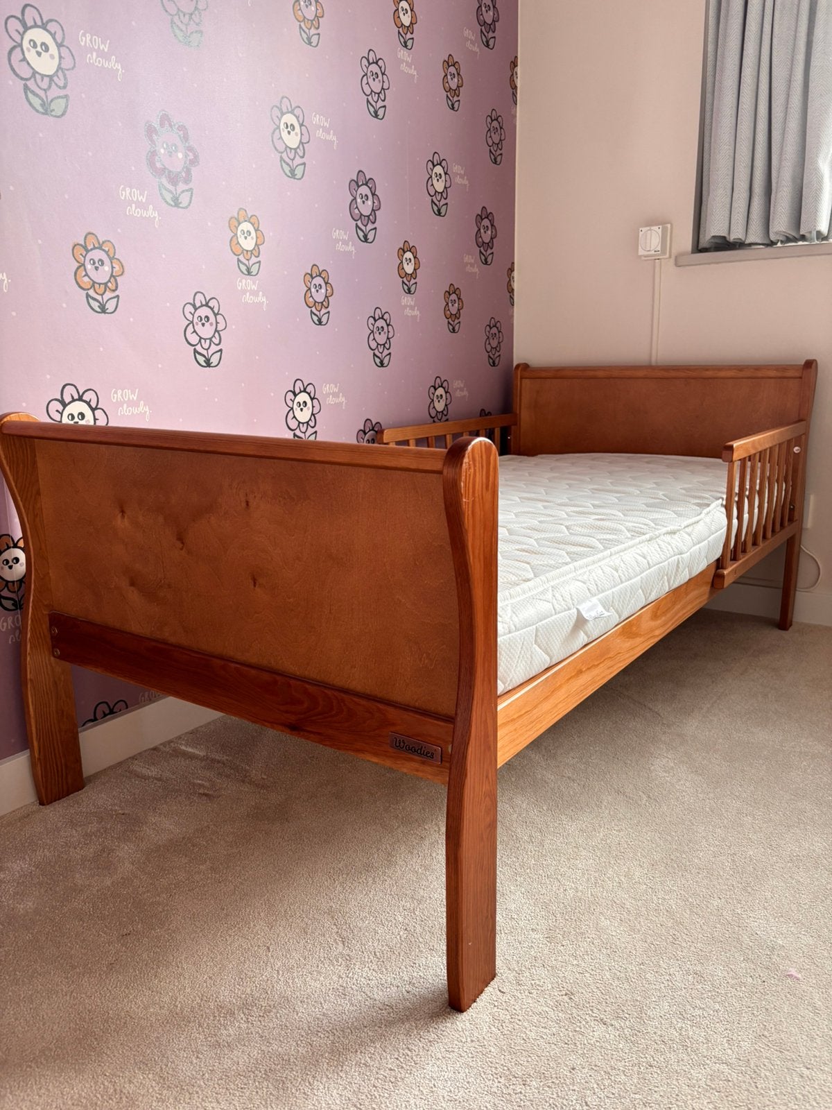 Woodies peuterbed Noble Vintage + Woodies matras, Ophalen, 90 cm, Eenpersoons, Zo goed als nieuw