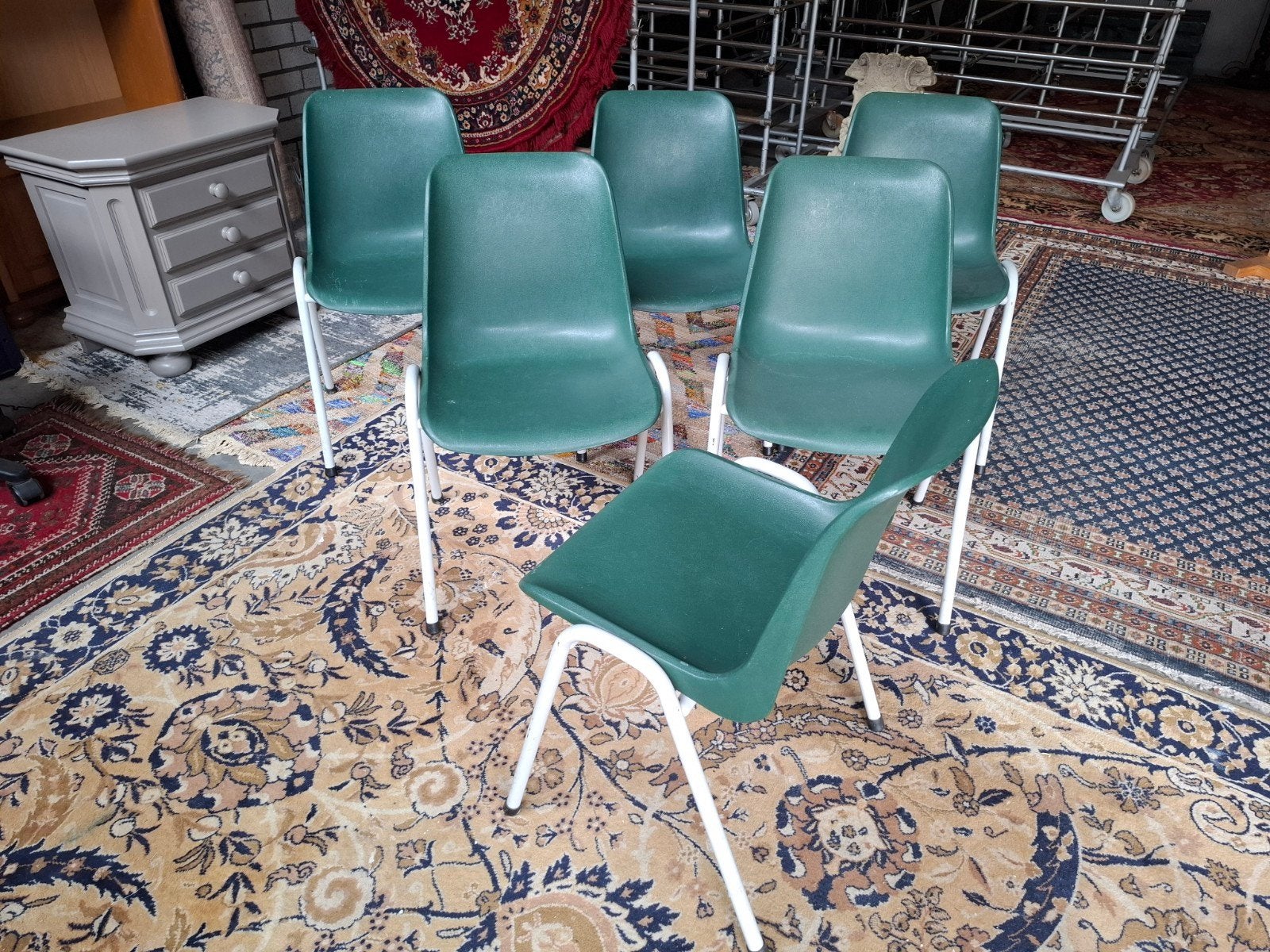 Hele fijne Stapelstoel stoelen 6x. Zie omschr,, Ophalen, Gebruikt, Vijf, Zes of meer stoelen
