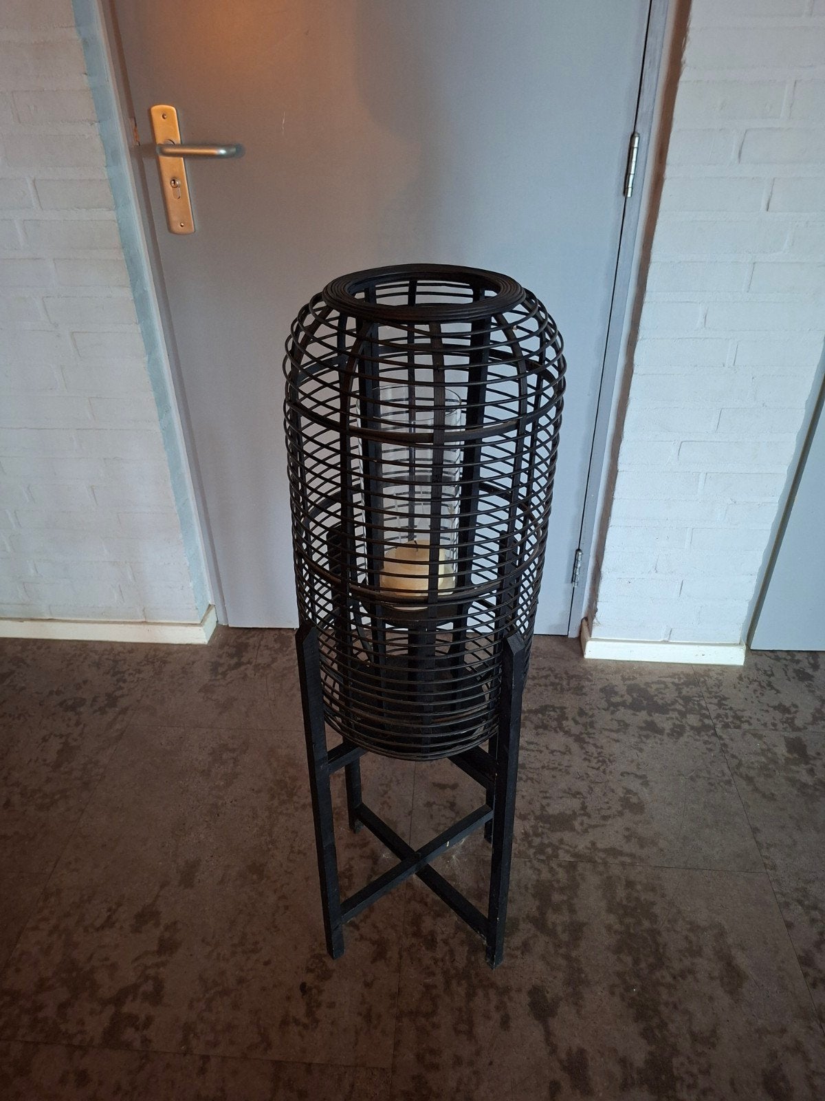 Houten windlicht, Huis en Inrichting, Woonaccessoires | Zuilen en Pilaren, Ophalen, Gebruikt