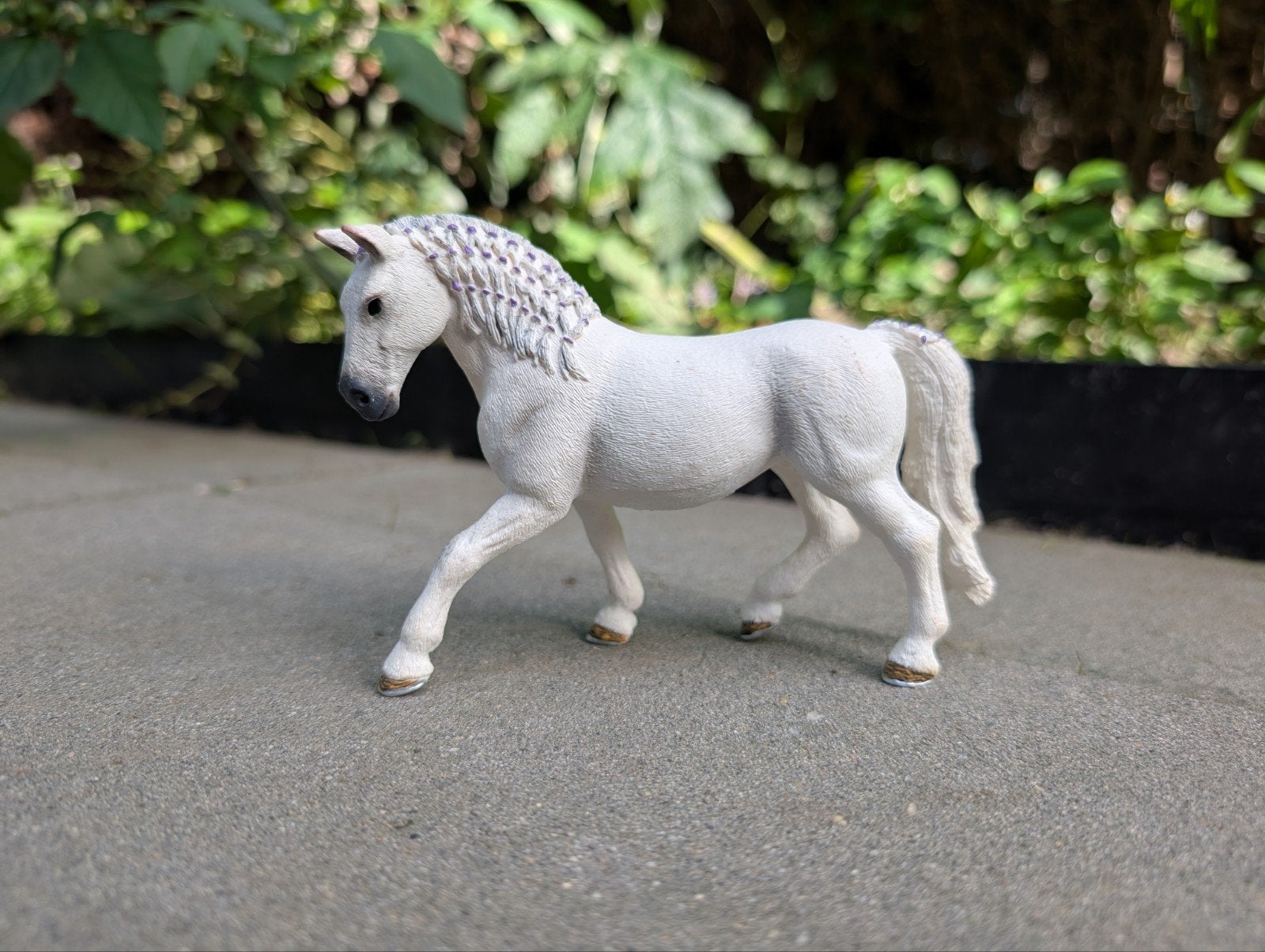 Schleich paard - Wit met gevlochten manen, Ophalen of Verzenden, Zo goed als nieuw, Jongen of Meisje