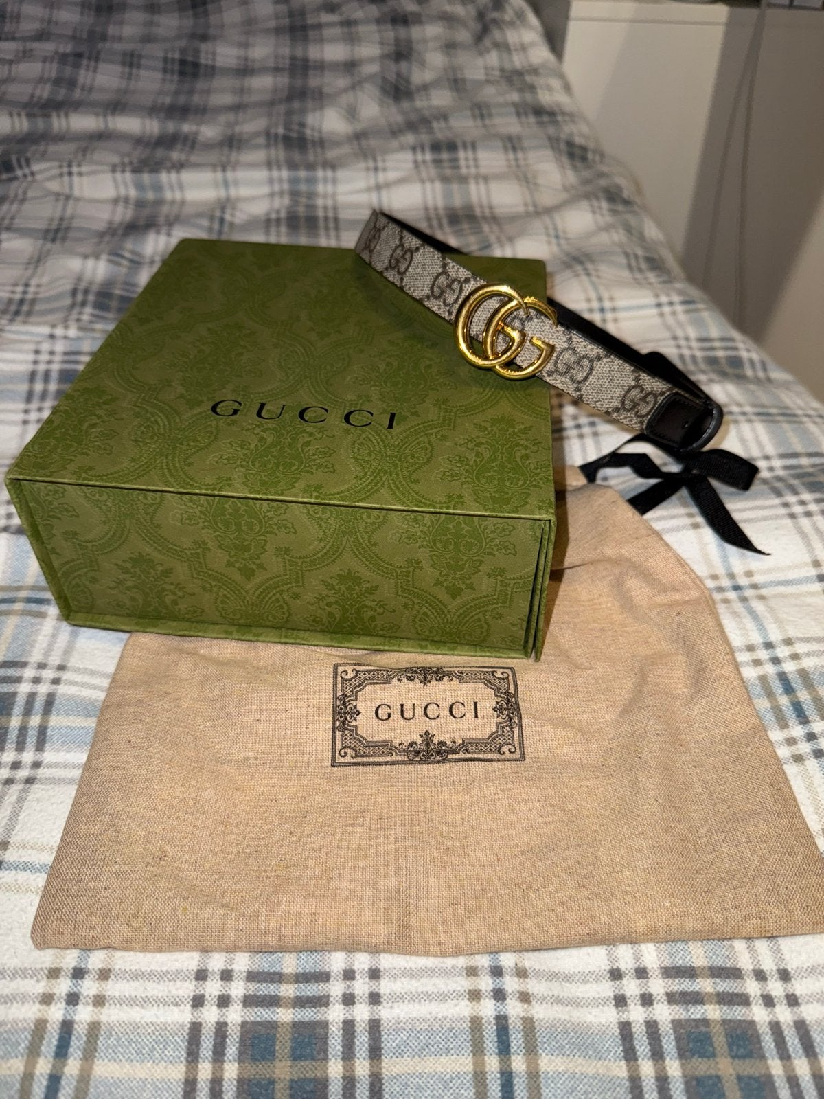 Gucci GG Marmont riem met dubbele G-gesp maat 70, Minder dan 80 cm, Echt leder, Heupriem, Ophalen of Verzenden