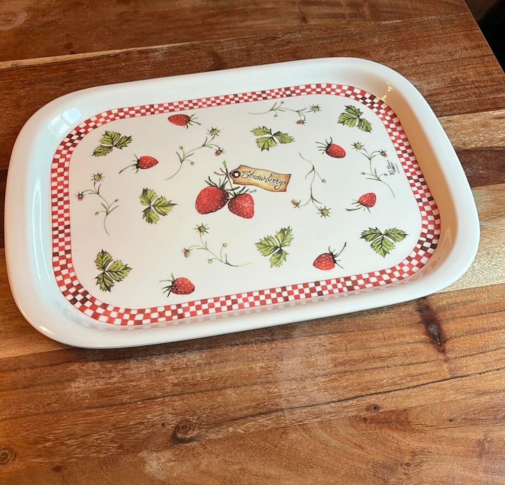 Jet dienblad Strawberry, Huis en Inrichting, Ophalen of Verzenden, Zo goed als nieuw, Rechthoekig, Kunststof