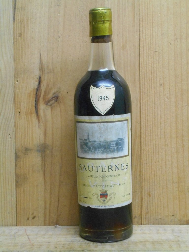 1945 * GROOOOT WIJNJAAR * SAUTERNES, Fauvarque 1945, Verzamelen, Frankrijk, Ophalen of Verzenden, Witte wijn, Zo goed als nieuw