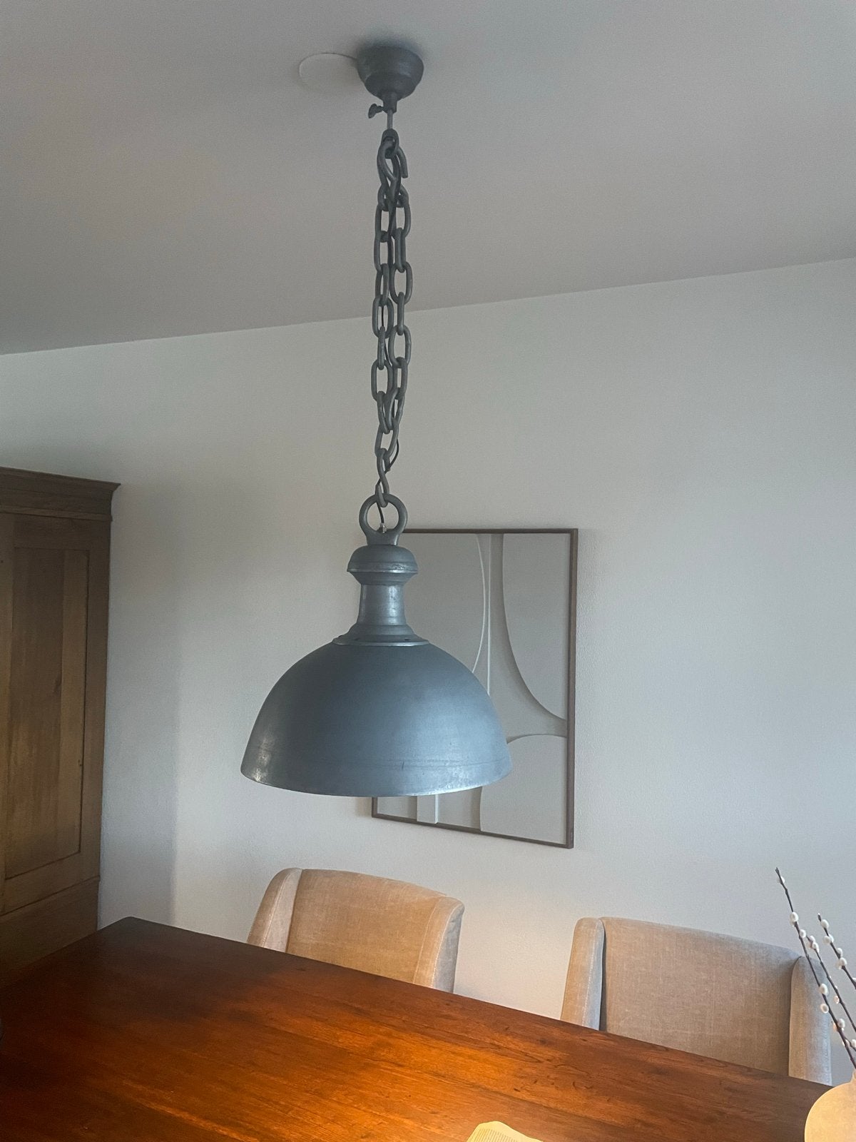 Stoere industriële hanglamp - perfect voor eettafel, Ophalen, Zo goed als nieuw, Metaal, E27 (groot)