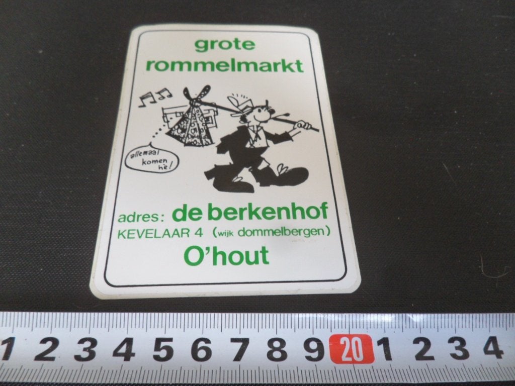 sticker Oosterhout Grote rommelmarkt DE BERKENHOF dommelberg, Ophalen of Verzenden, Zo goed als nieuw