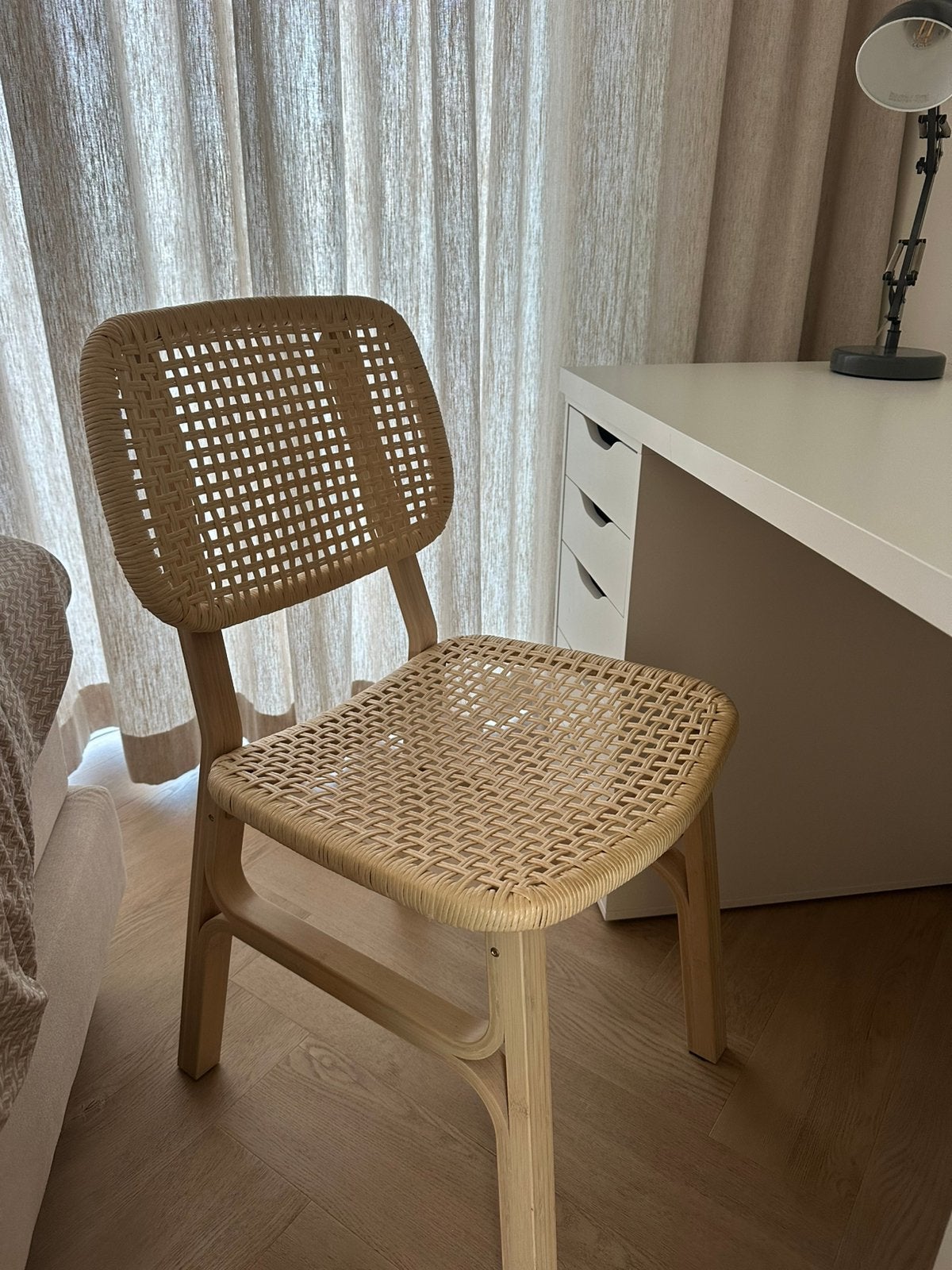 IKEA VOXLÖV stoel – bamboe/rotan – Japandi, Ophalen, Zo goed als nieuw, Bruin, Eén