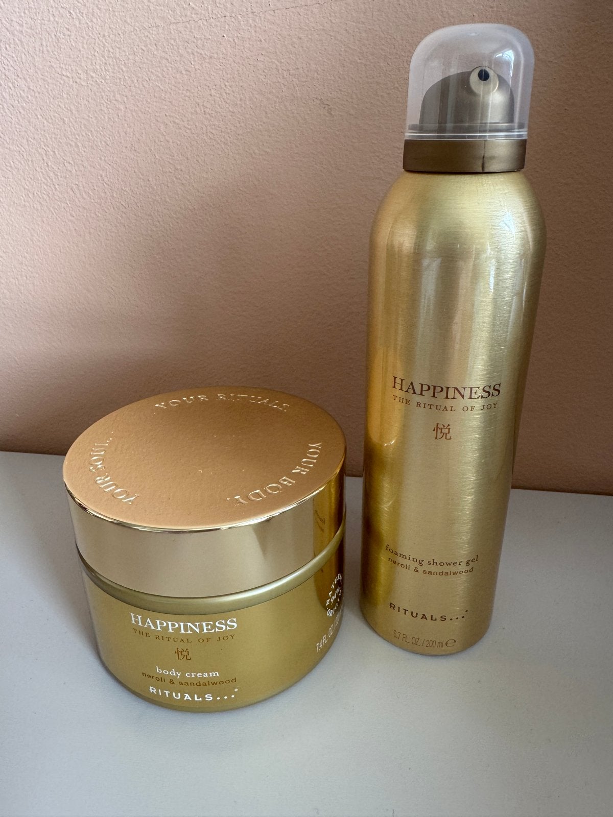 Rituals Happiness Body Cream & Foaming Shower Gel, Sieraden, Tassen en Uiterlijk, Ophalen of Verzenden, Nieuw, Bad & Douche