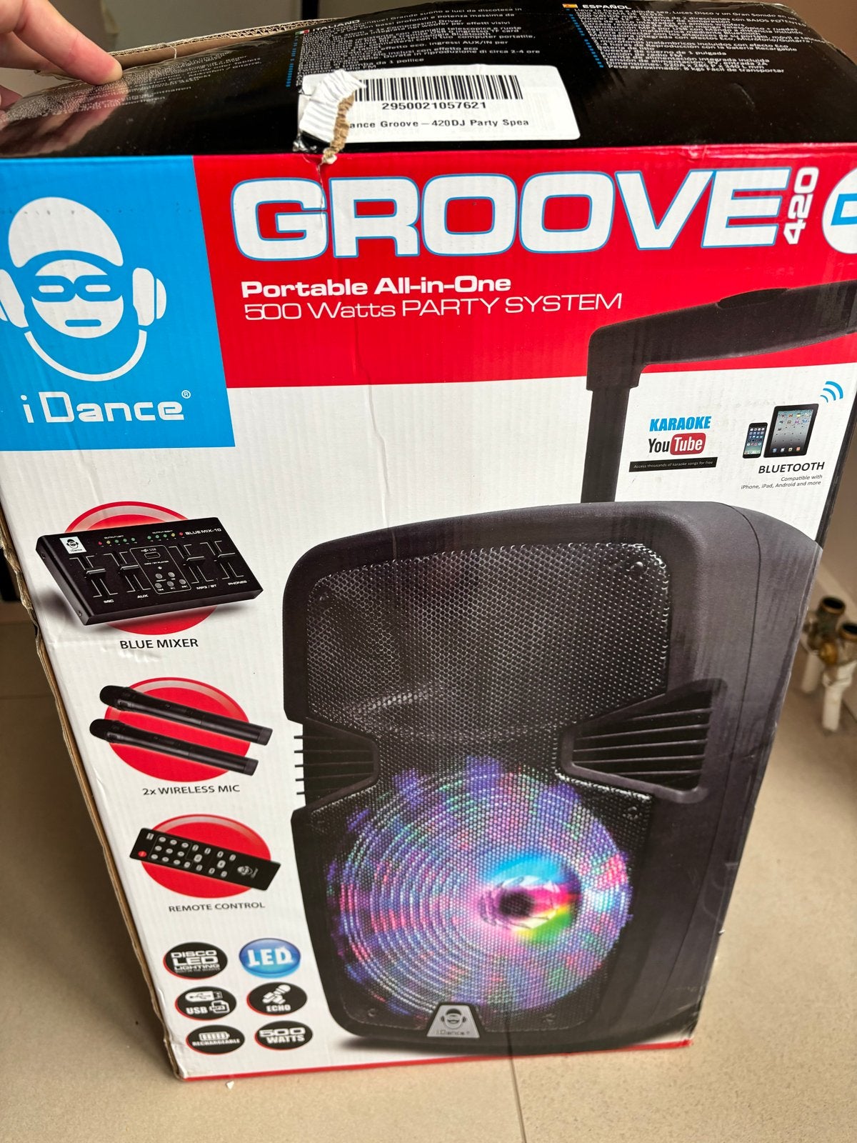 iDance Groove 420 DJ Party Systeem met extra mixer en microf, Ophalen, Zo goed als nieuw, Complete set