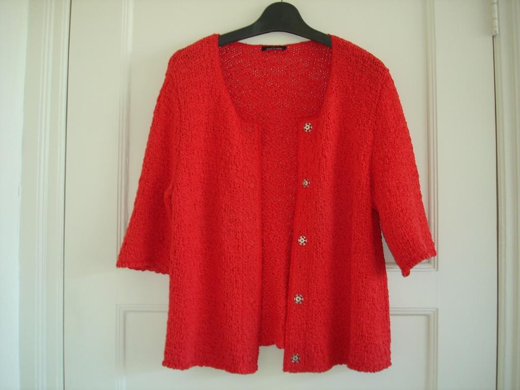 Anne Claire vest rood It 44= NL 40 Anneclaire katoen Italy, Kleding | Dames, Truien en Vesten, Maat 38/40 (M), Ophalen of Verzenden