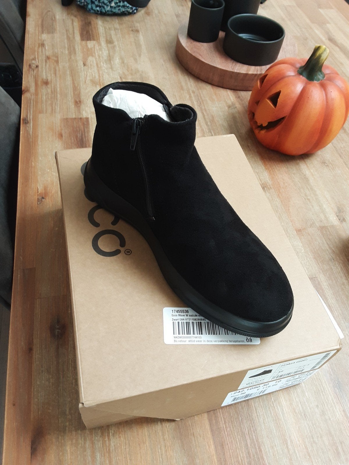 Nieuwe Ecco dames enkellaarsjes, zwart, maat 39, Ophalen of Verzenden, Nieuw, Zwart