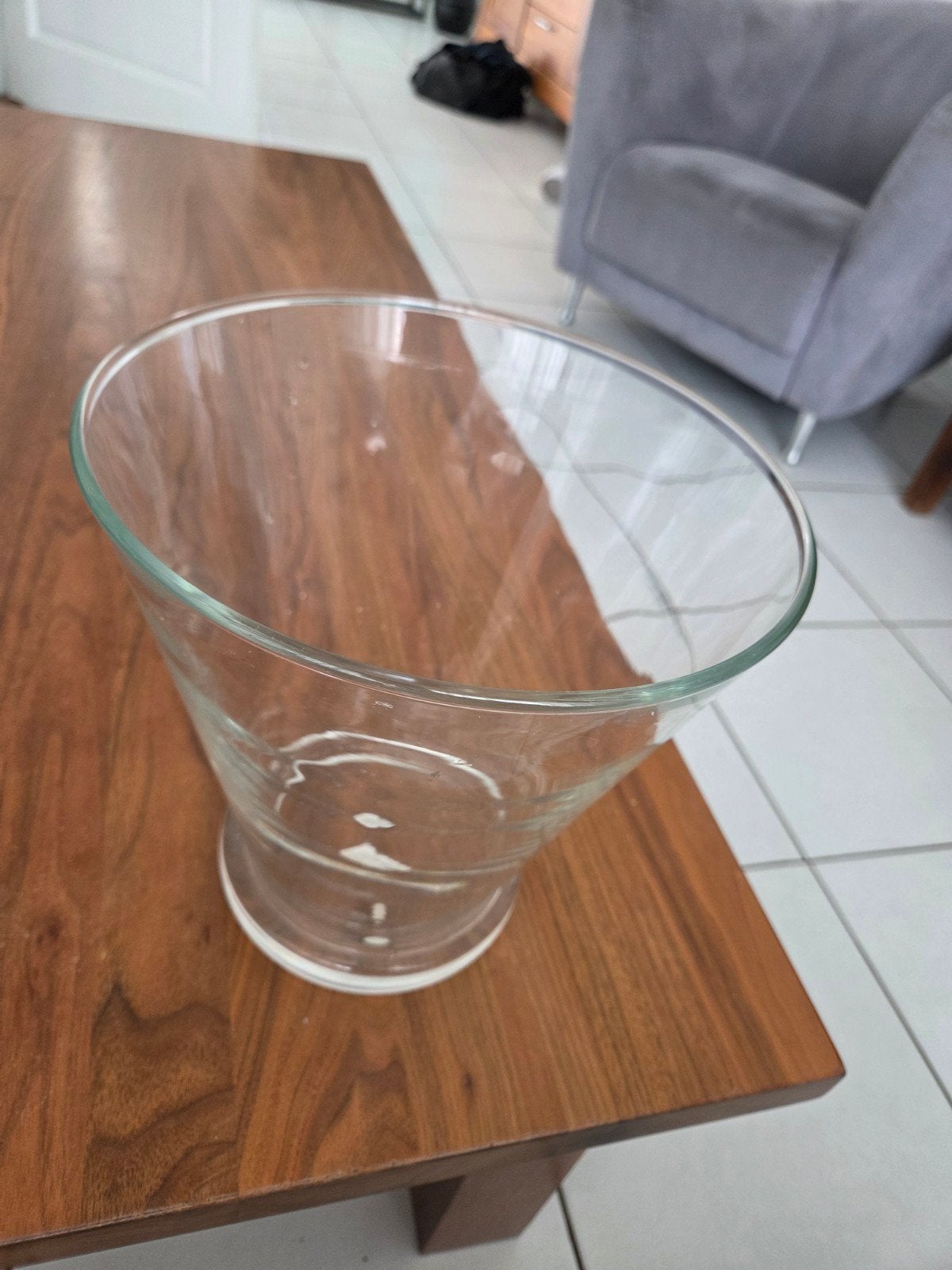 Grote vaas, Ophalen, Zo goed als nieuw, Rond, Glas