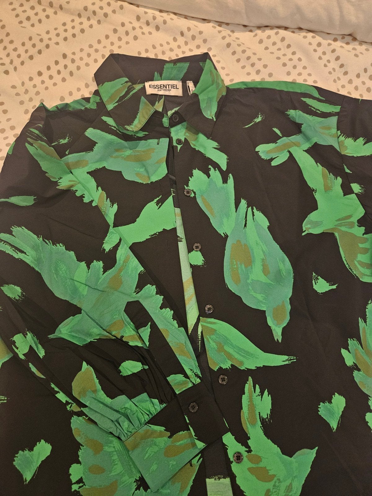 Essentiel Antwerp blouse met vogelprint, Zwart, Ophalen of Verzenden, Zo goed als nieuw, Essentiel Antwerp