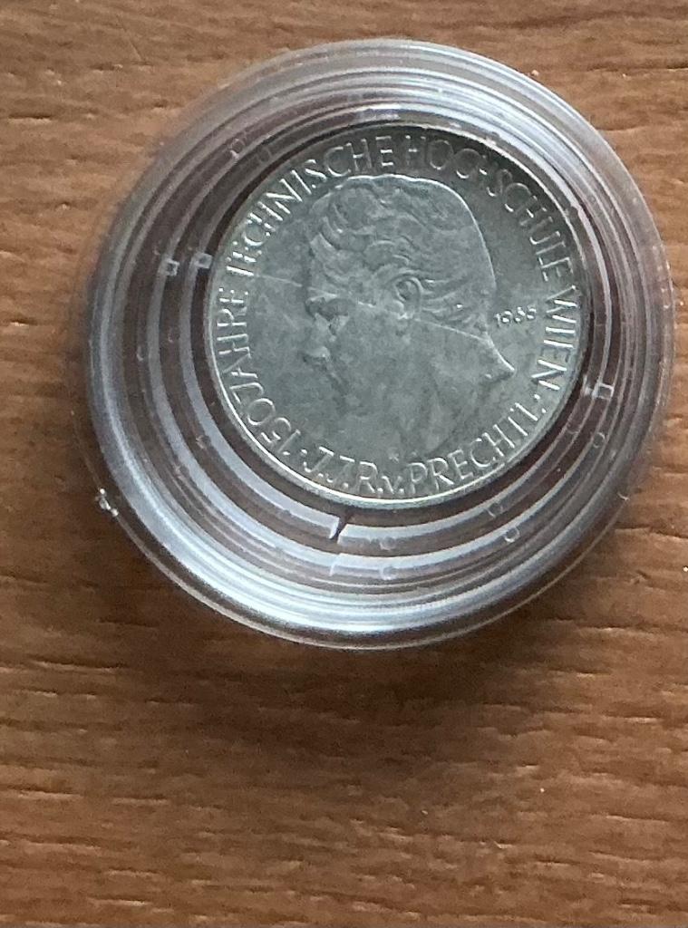 Oostenrijk 25 Schilling zilver 1965 Technische Hochschule, Ophalen of Verzenden, Oostenrijk, Losse munt, Zilver