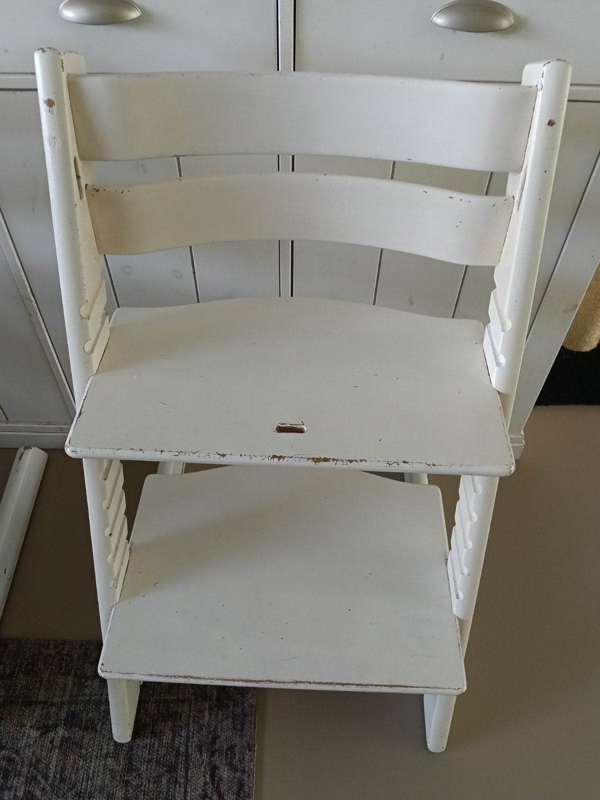 Witte stokke triptrap stoel, Ophalen, Gebruikt, Meegroeistoel