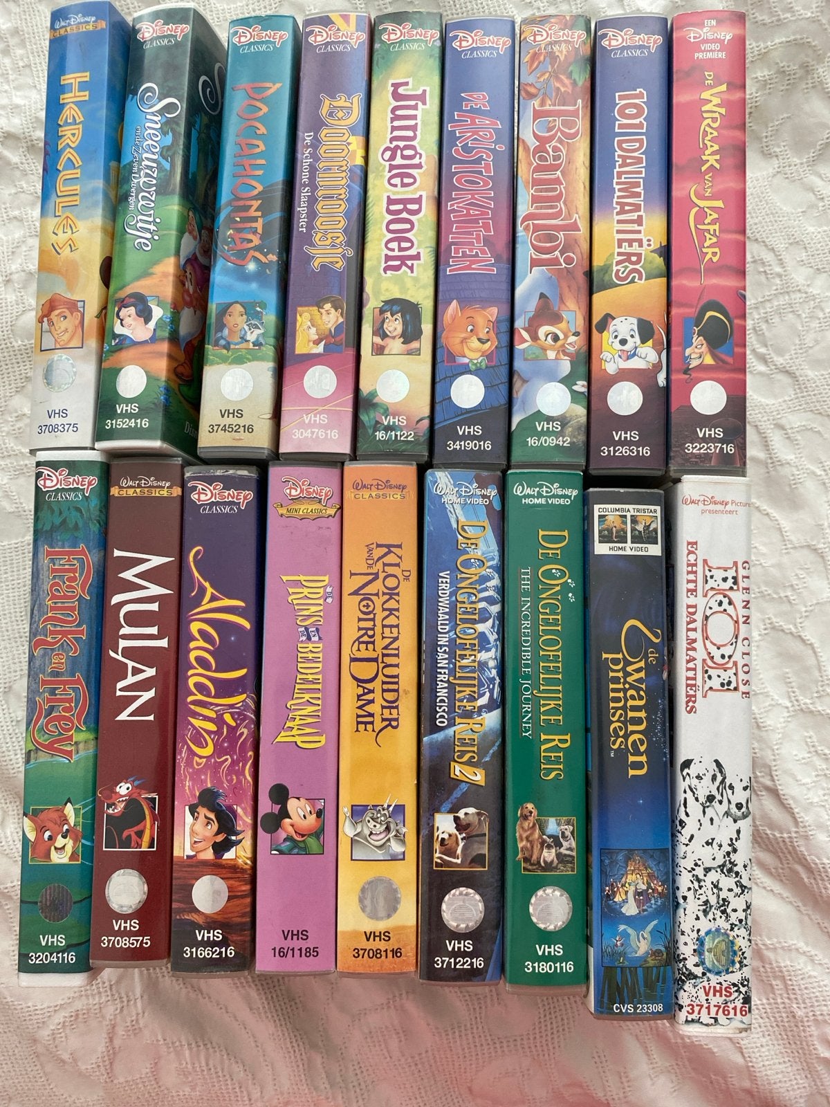 Disney VHS Collectie - 18 Klassiekers, Cd's en Dvd's, VHS | Film, Ophalen, Nederlands ondertiteld, Gebruikt, Alle leeftijden