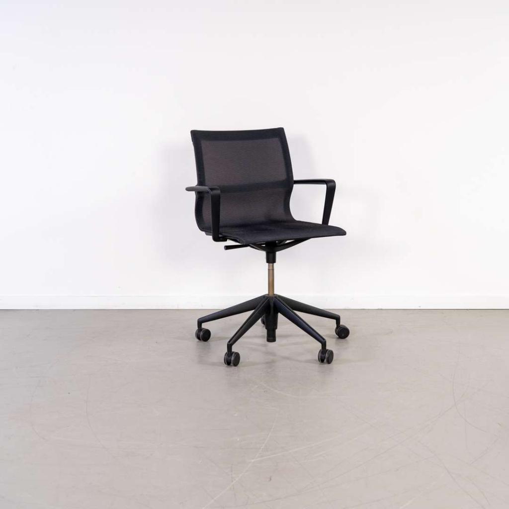 4x Vitra Physix Bureaustoel Zwart Stof – Zwart