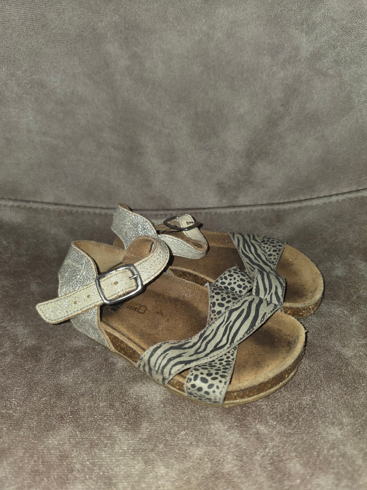 Sandalen met dierenprint maat 27, Ophalen of Verzenden, Gebruikt, Meisje, Schoenen