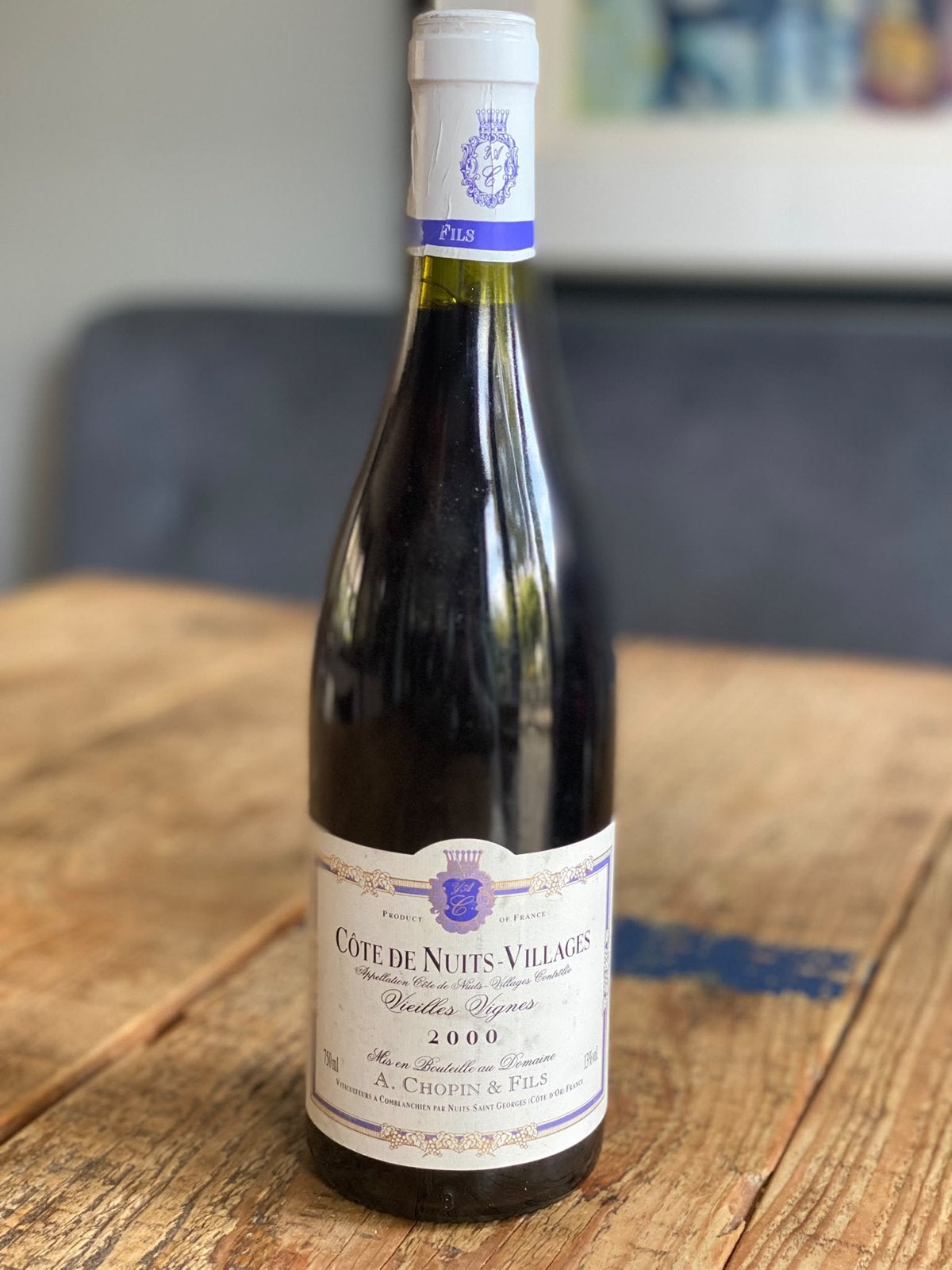 Côte de Nuits-Villages Vieilles Vignes 2000 A. Chopin & Fils, Ophalen, Gebruikt, Frankrijk, Rode wijn