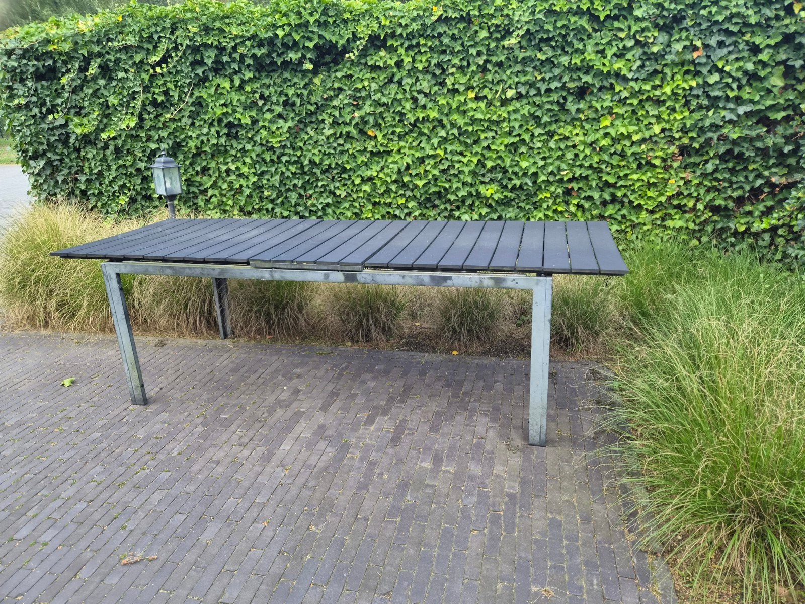 Gebruikte tuintafel - 250 lang en 80 breed, Tuin en Terras, Ophalen, Gebruikt, Rechthoekig, Overige materialen