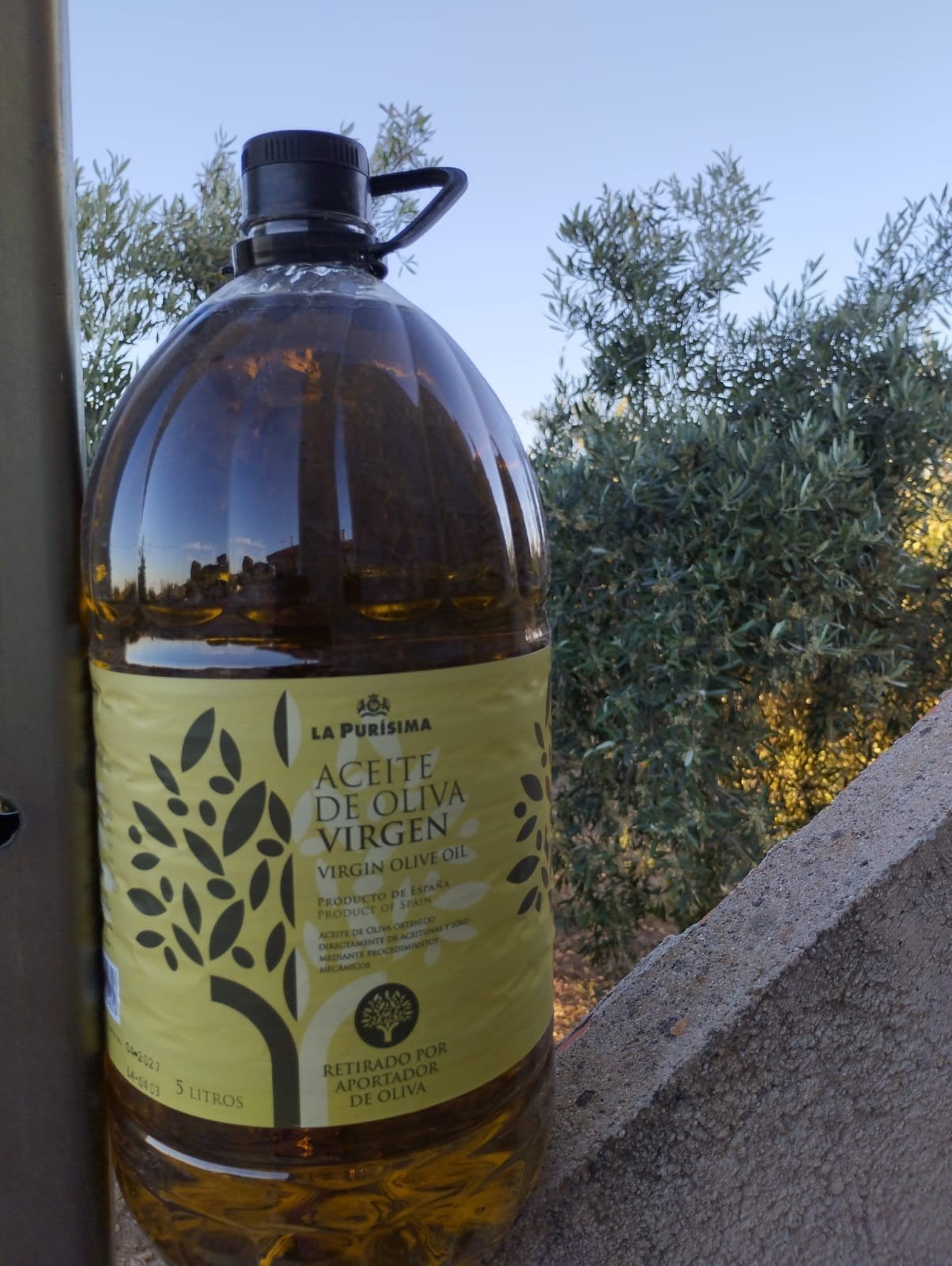 Olijfolie ongezuiverd van eigen plantage uit Yecla .fles 5l, Diversen, Levensmiddelen, Ophalen