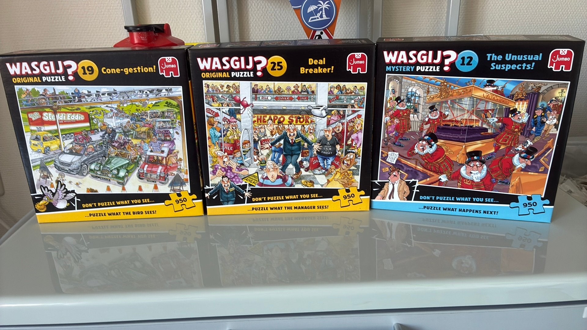 3 leuke wasgij puzzels, Ophalen, 500 t/m 1500 stukjes, Zo goed als nieuw