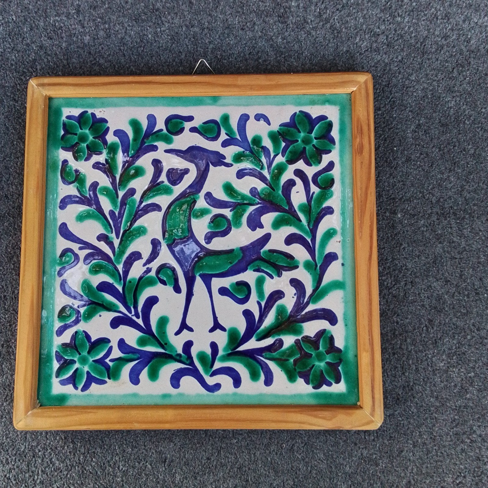 Prachtig Spaans tegeltje met vogelmotief 21x21cm, Verzenden