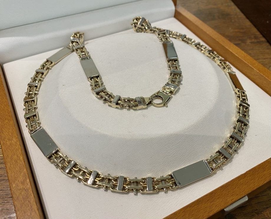Prachtige Gouden Ketting Byzantijnse Koningschakel 14K, Sieraden, Tassen en Uiterlijk, Ophalen of Verzenden, Zo goed als nieuw