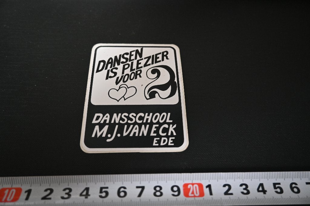 sticker Ede Dansschool M.J. van Eck Dansen is plezier voor 2, Verzamelen, Ophalen of Verzenden, Zo goed als nieuw