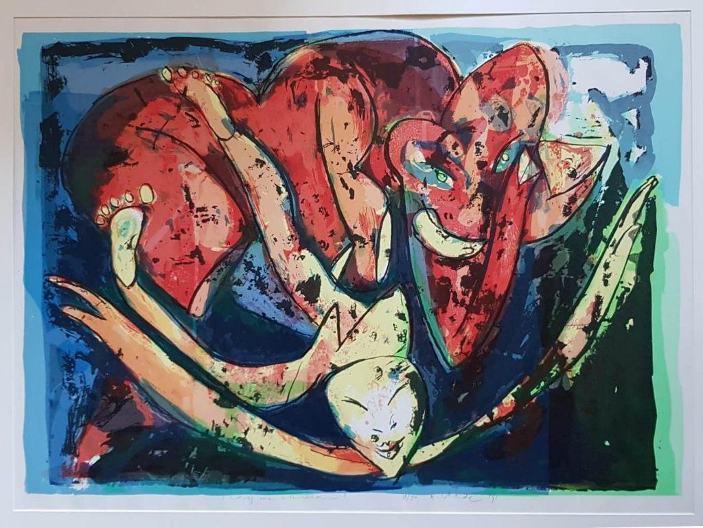 Anthony Vrede(1953) Zeefdruk "I cry me an river" Ges Gen Ged, Antiek en Kunst, Ophalen of Verzenden