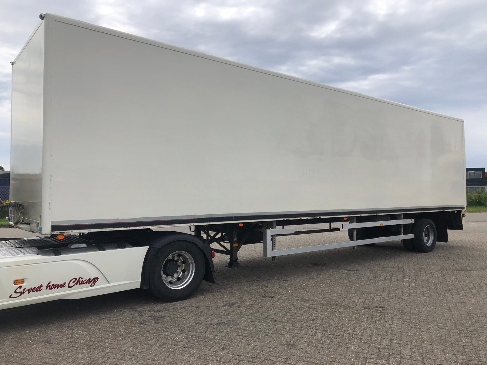 Gesloten Floor City trailer / oplegger (BJ1994)  stuuras, Wit, Particulier, Aanhangers en Opleggers, Te koop