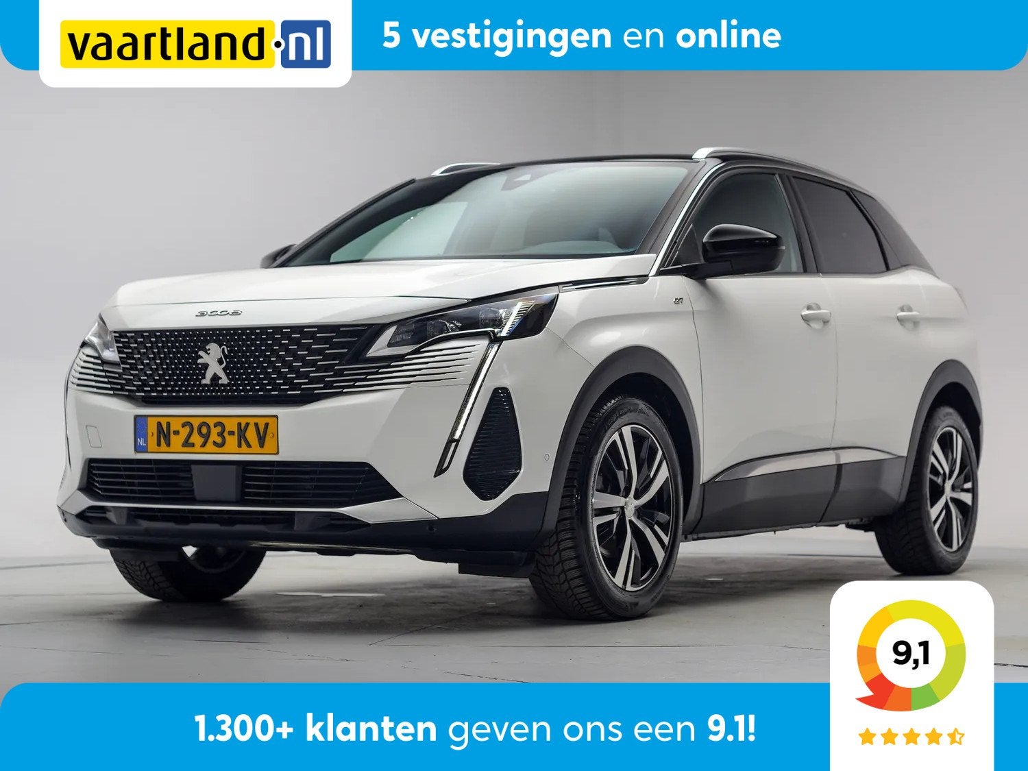 Peugeot 3008 1.2 PureTech GT line NW-Model [ Navi Adapt.crui, Auto's, Gebruikt, 1295 kg, 1199 cc, Wit