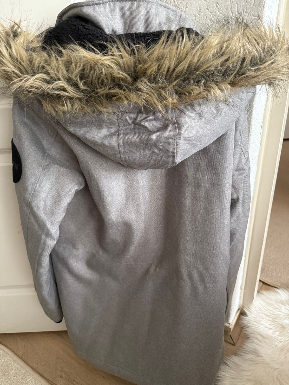 Chapter Cool and Fresh winterjas met bontkraag, Kleding | Heren, Ophalen, Zo goed als nieuw, Maat 48/50 (M), Grijs