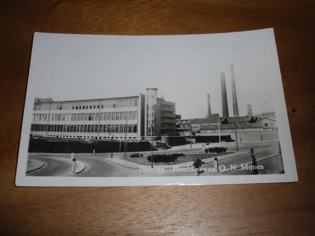 Heerlen Hoofdbureau O.N. Mijnen Mijnbouw Mijn, Verzamelen, Ansichtkaarten | Nederland, Verzenden, 1940 tot 1960, Gelopen, Limburg