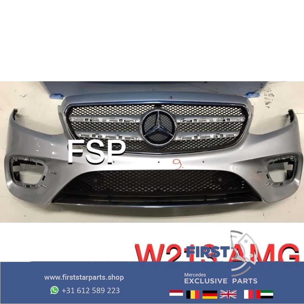W213 AMG Voorbumper Mercedes E Klasse grijs zilver Origineel, Auto-onderdelen, Gebruikt, -, Voor, Ophalen of Verzenden