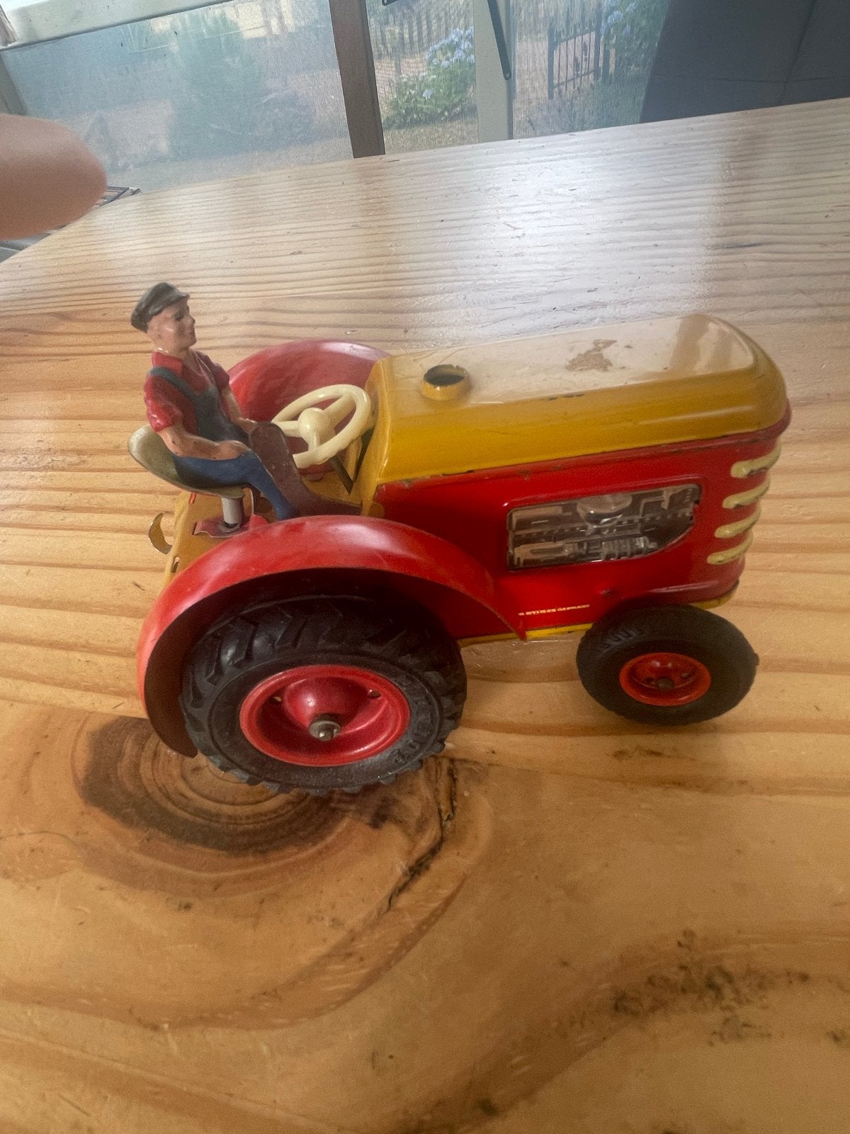 GAMA blikken tractor met boer, West-Duitsland 1945, Ophalen of Verzenden, Gebruikt