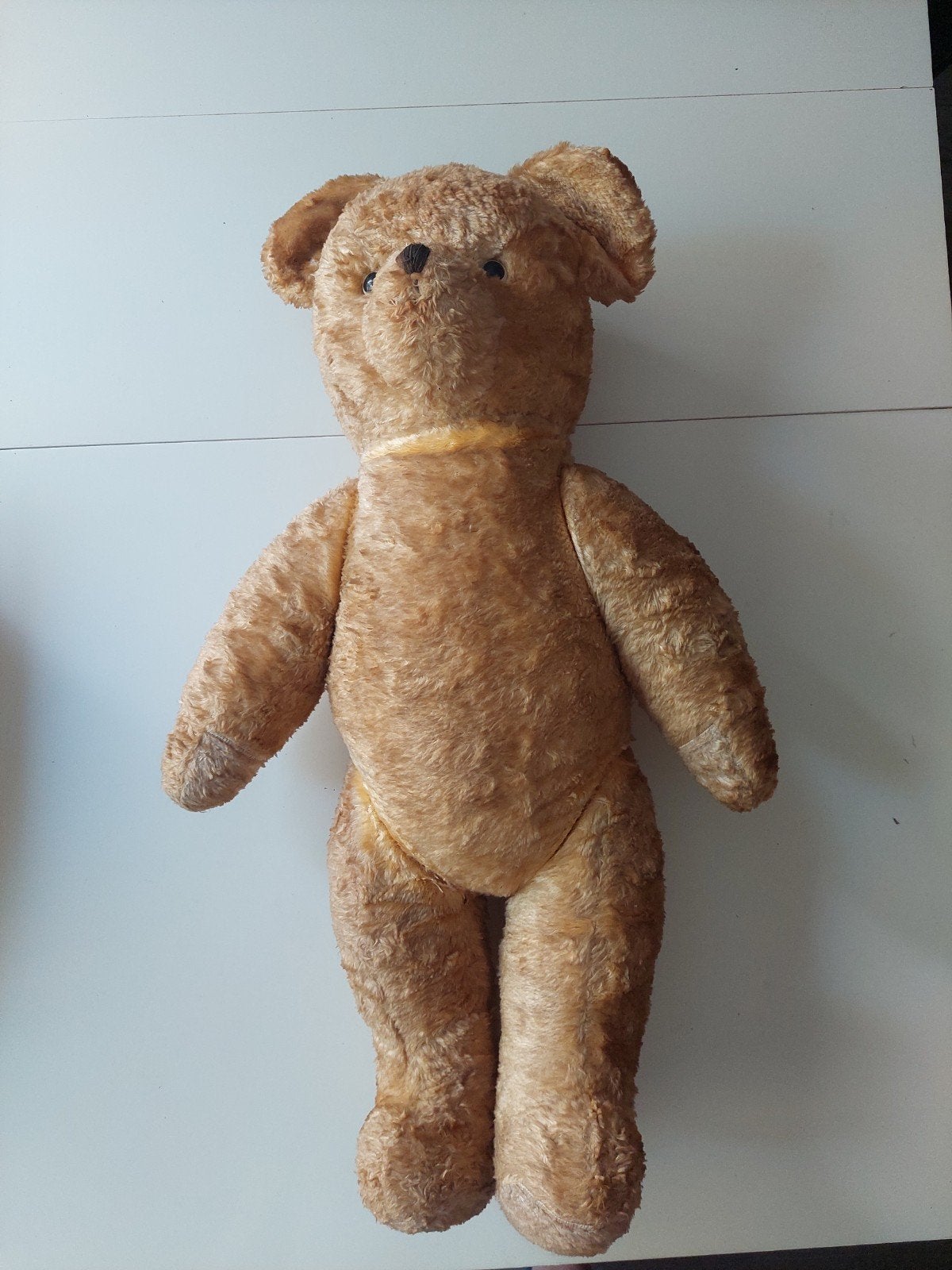Antieke teddybeer 55 cm, gevuld met stro, Ophalen of Verzenden
