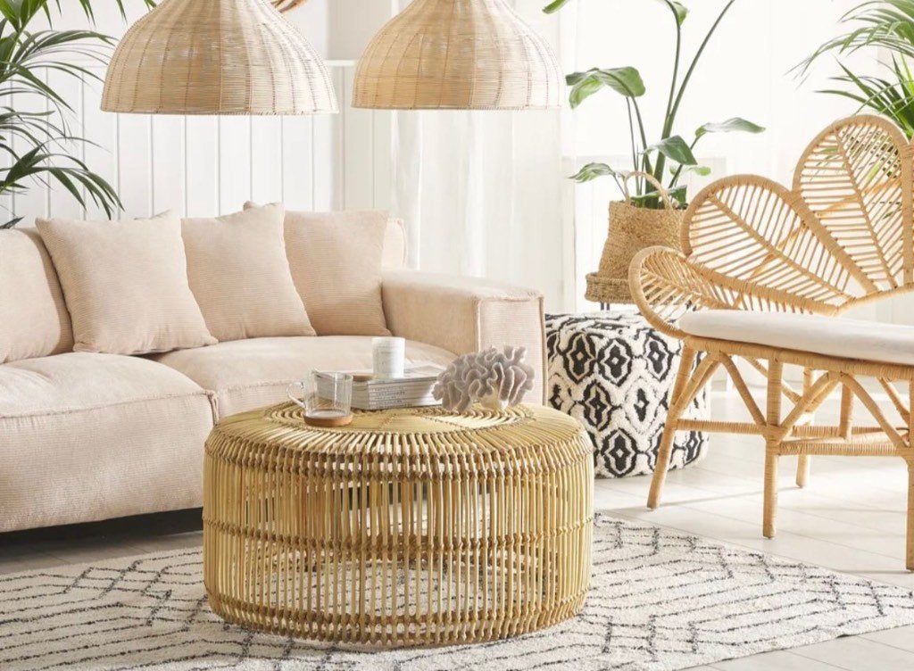 Salontafel Rotan van Beliani Nieuw kan binnen/buiten, Ophalen, Overige materialen, 50 tot 100 cm, Ibiza/Boho/Botanisch