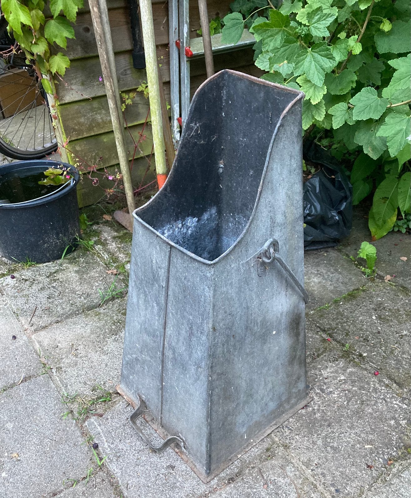 Vintage kolenemmer (zink), Ophalen, Vierkant, Zo goed als nieuw, Metaal